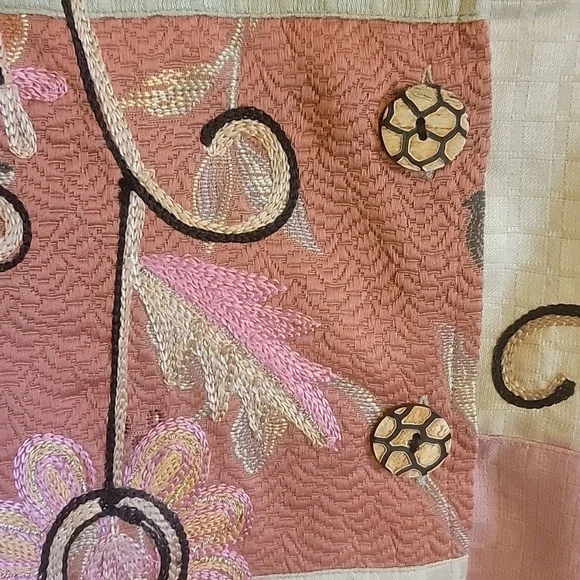 Alex Kim-Pink,bge,green jkt. with embroidered flowers and patchwork. Size M. NWT - Picture 12 of 12